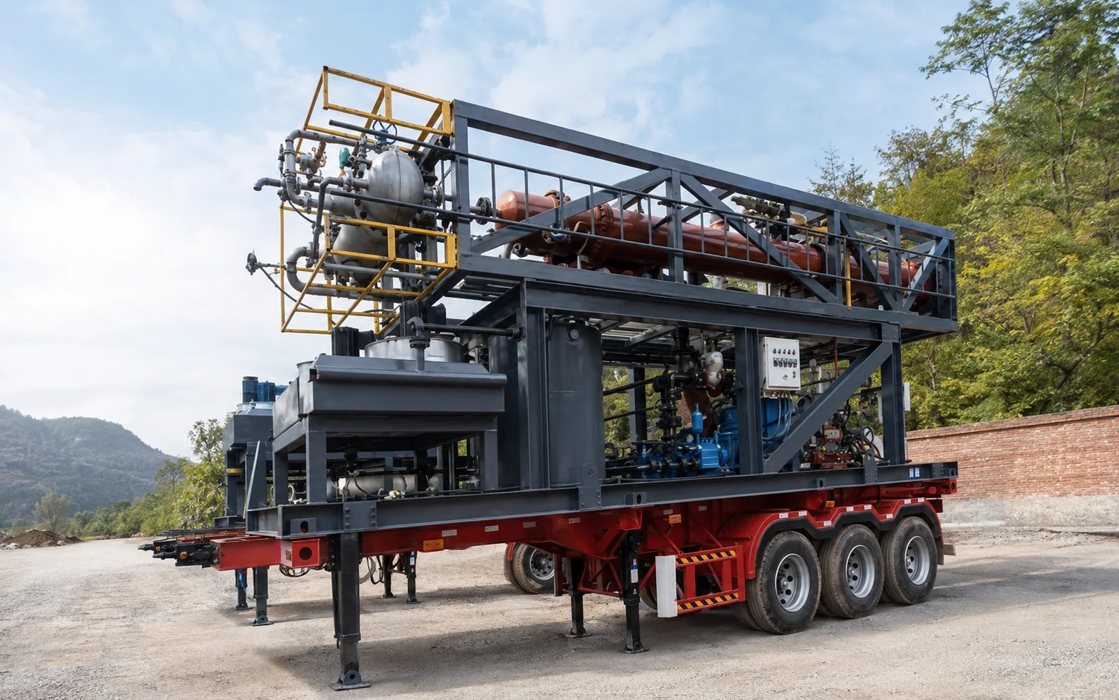 Mobile LNG acid-gas removal process unit