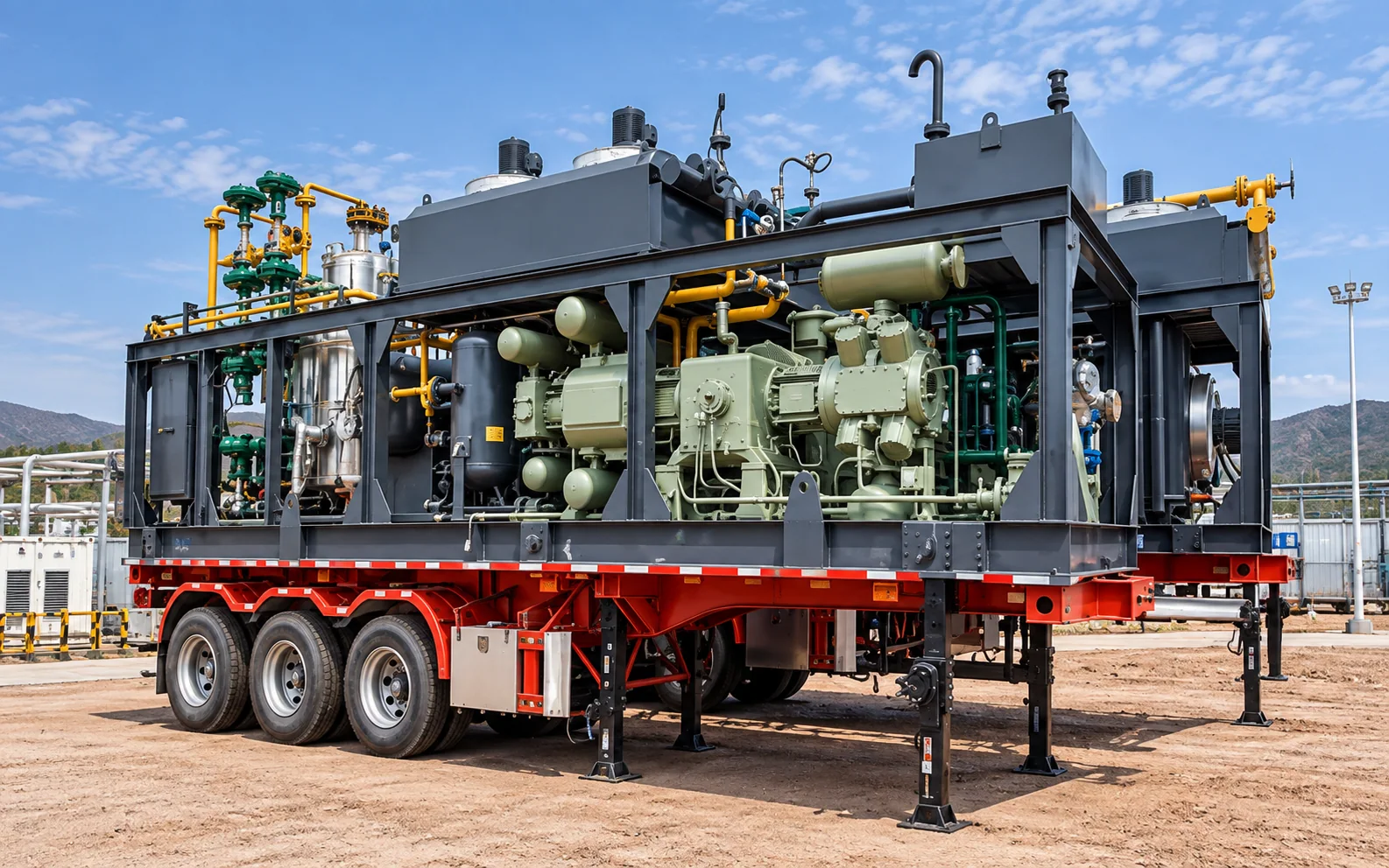 Mobile LNG dehydration and booster process unit